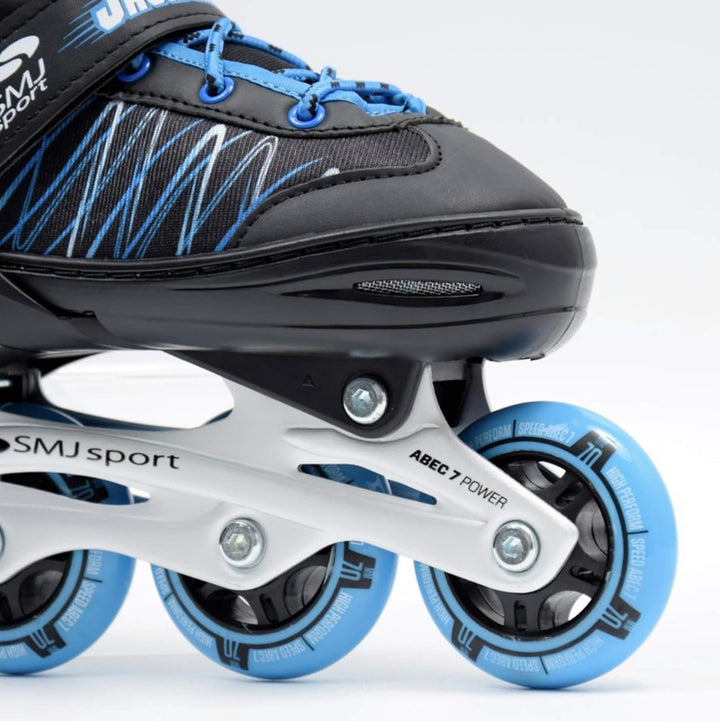 SMJ sport Kinder 2IN1 Inlineskates Schlittschuhe Verstellbar Inliner ABEC7 Jack 26-29, 26-29