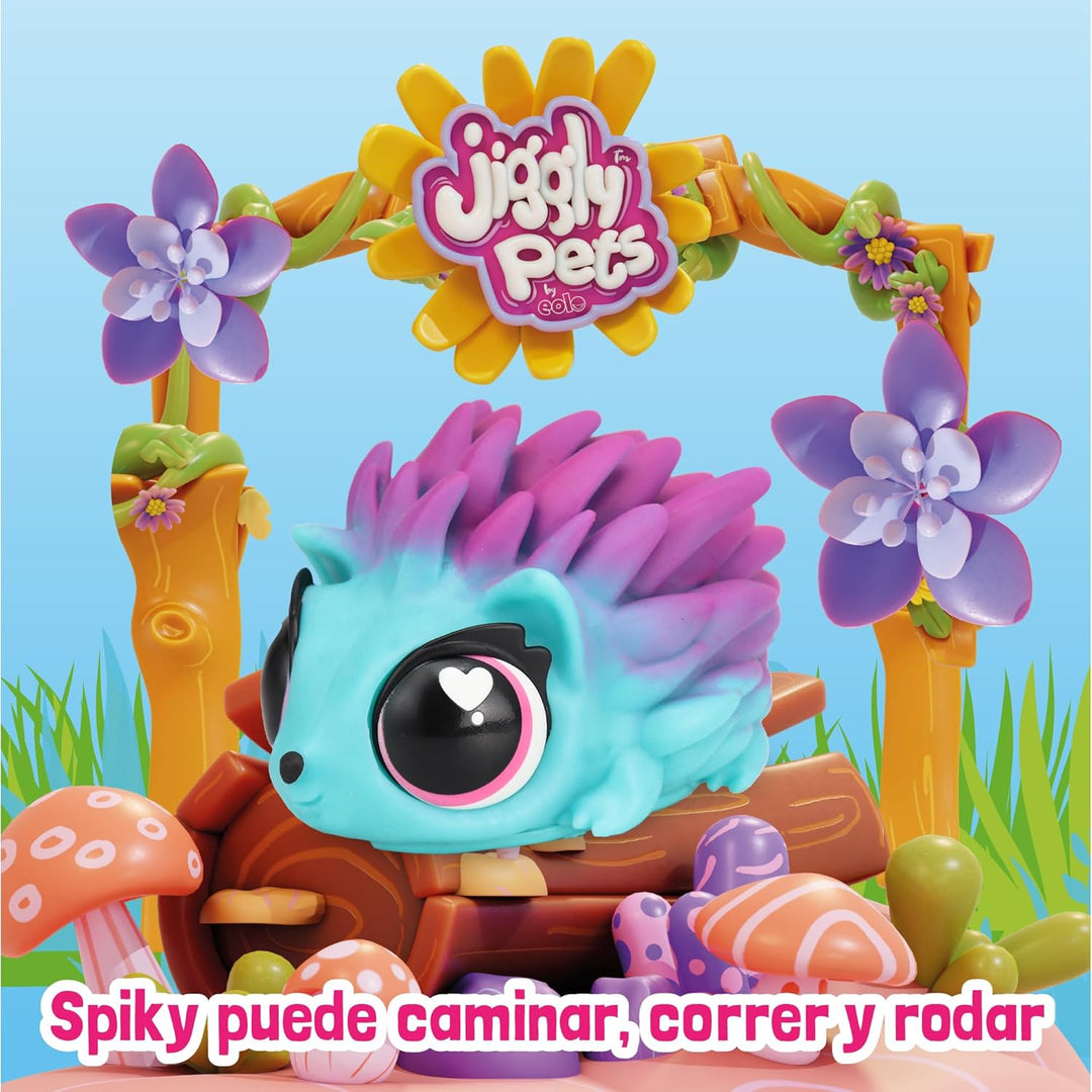 Famosa Jiggly Pets – My Spike Pet – Spiky the Hedgehog, interaktiver Igel, weicher Gummi, singend, g