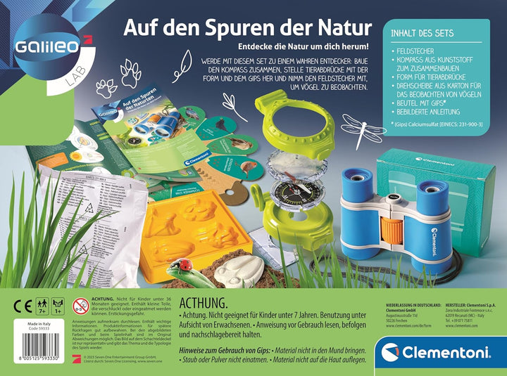 Galileo Lab Auf den Spuren der Natur - Forscherset mit Kompass und Fernglas für Kinder ab 7 Jahren,