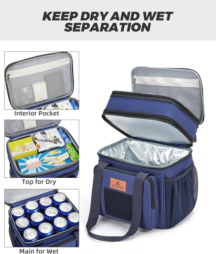 HSHRISH Lunchtasche, doppellagige isolierte grosse Kühltasche für Herren Erwachsene wasserdichte aus