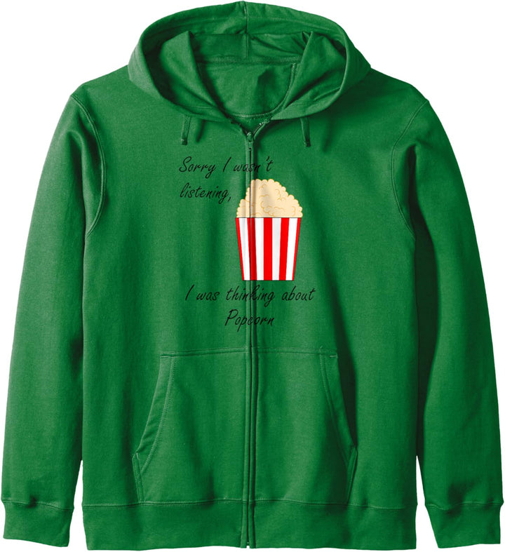 Popcorn essen Lustiger Spruch Nachdenken über Popcorn Kapuzenjacke