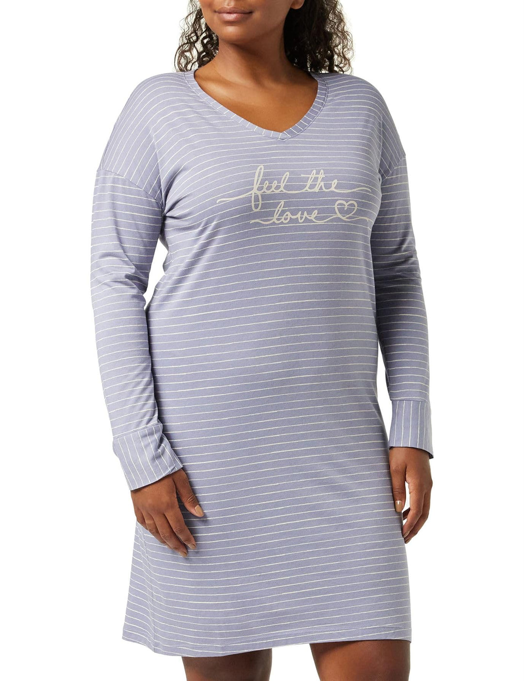 Triumph Damen Nightdresses NDK LSL 10 Co/Md Nachthemd 40 Light Grey Melange, 40 Light Grey Melange