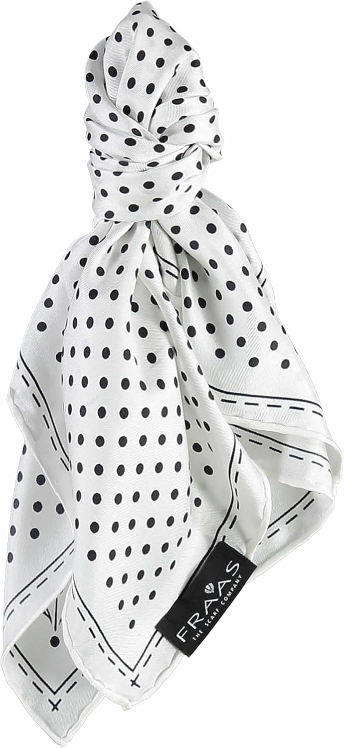 FRAAS Halstuch Damen gepunktet - 51 x 51 cm Grösse - Nickituch Seide - Seidentuch für Damen mit Polk