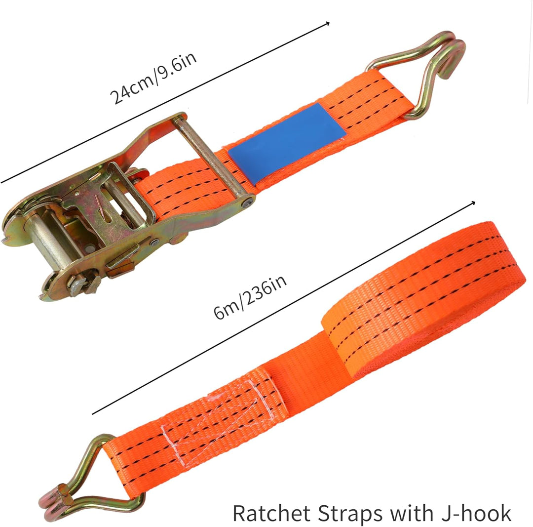 4 Stück Spanngurte mit Ratsche in 6m x 40mm 3000kg,3T Spanngurt Zurrgurte mit Ratsche und Haken, Rat