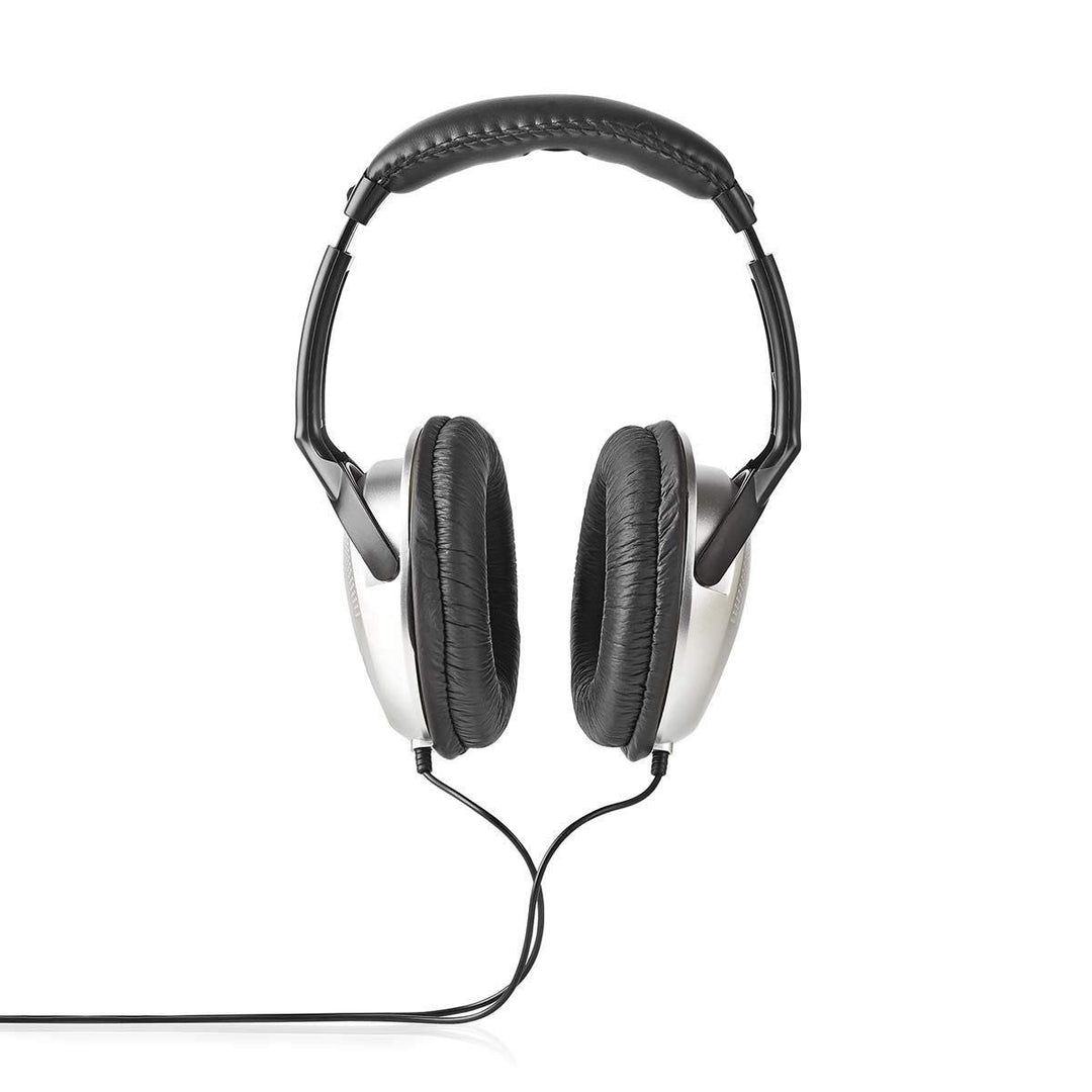 NEDIS Hpwd1200Bk Super-Kopfhörer mit 2 m Kabel, Silber/schwarz