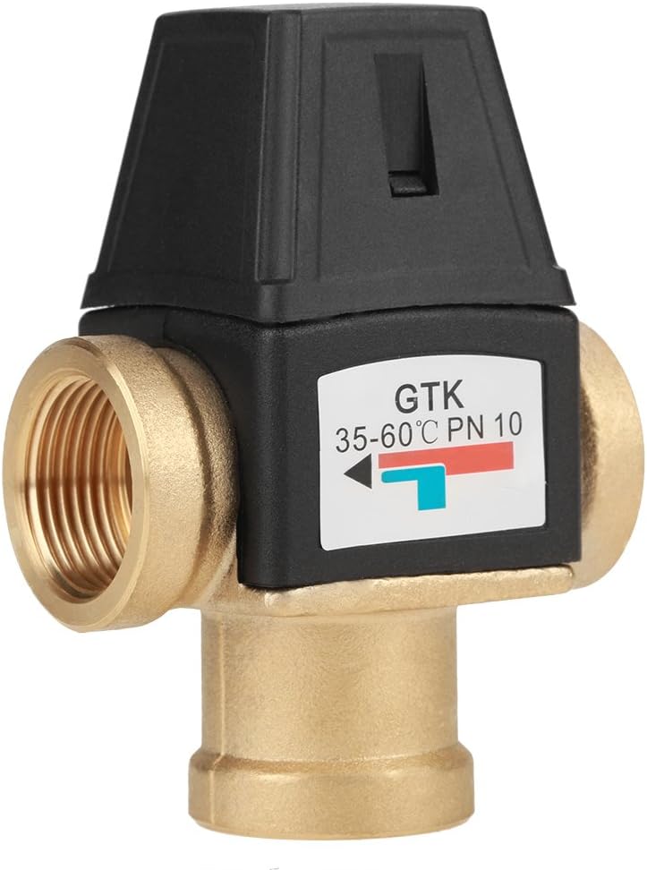 Messing Thermostat-Mischventil 3 Wege DN20-Innengewinde, für Heiss- und Kaltwassertemperaturregelung