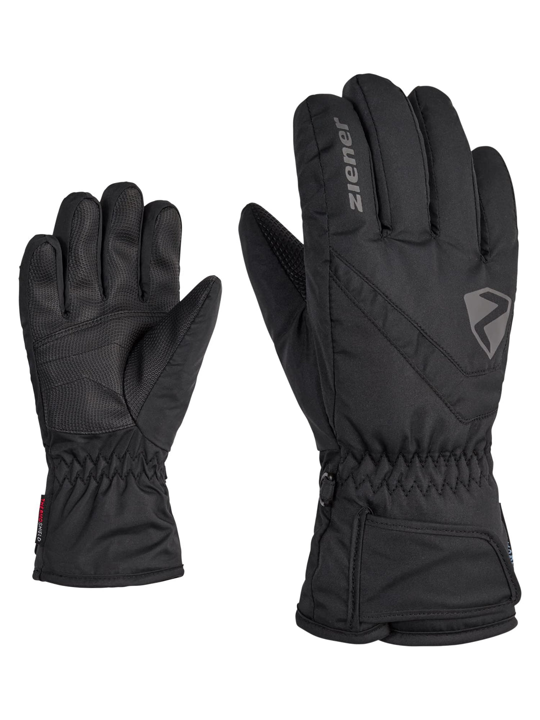 Ziener Kinder Loriko Ski-Handschuhe/Wintersport | wasserdicht, atmungsaktiv 6.5 Schwarz, 6.5 Schwarz