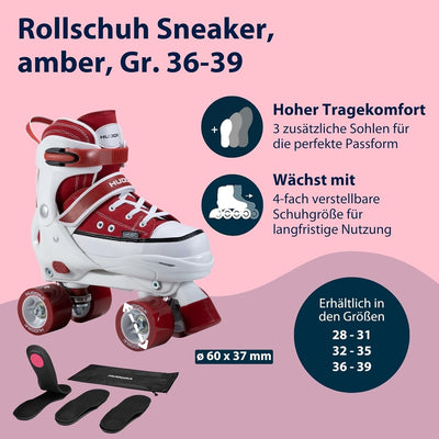 HUDORA Roller Skates, Sneaker für Kinder und Jugendliche - Grössenverstellbare Rollschuhe - Komforta