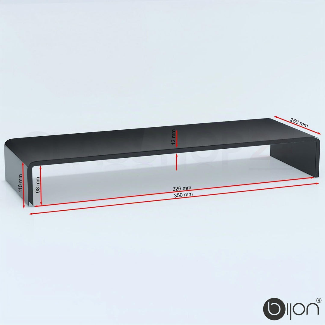 bijon TV Aufsatz Glas Bildschirm-Erhöhung | PC Monitor-Erhöhung, Schreibtisch-Aufsatz für Laptop Erh