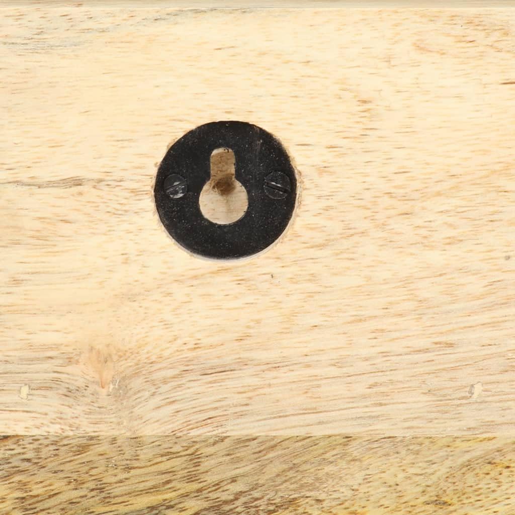 Hothingwell Garderobenständer, Mangoholz, unbehandelt, massiv, 5 Haken | Mit Regal, 60x15x20cm, für