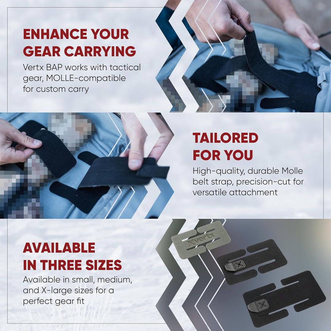 Vertx Tactigami BAP Tactical Belt Adapter Panel Strap Attachment Compatible with MOLLE System Access