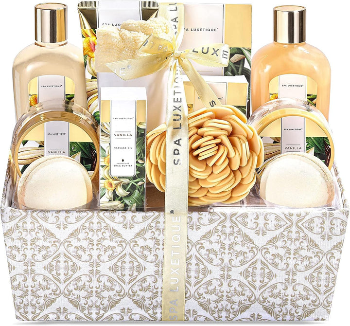 SPA LUXETIQUE Muttertagsgeschenk Geschenk für Frauen,12tlg Vanilleduft Bade Geschenkset mit Badesalz