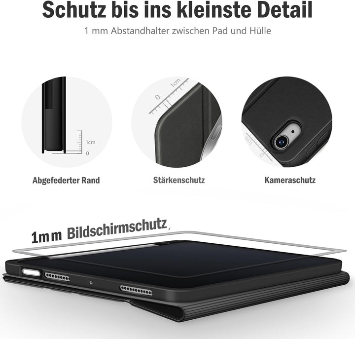 Antbox Leder Hülle iPad Air 2022 5.Generation/iPad Air 2020 4.Gen Hülle iPad 10.9 Zoll mit Stifthalt