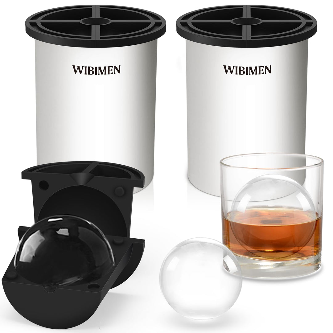 Klarer Eiswürfelbereiter, 6,4 cm Eisbälle, Eisballbereiter aus kristallklarem Edelstahl, BPA-freie P
