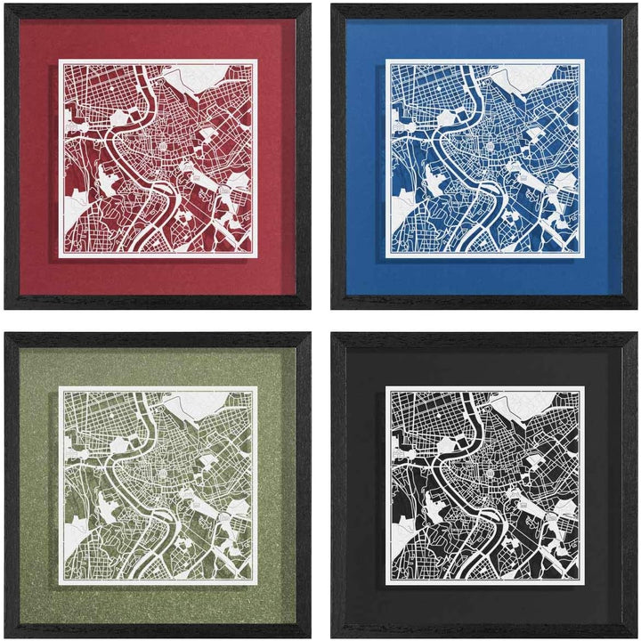 O3 DESIGN STUDIO - Marco de Papel para mapas, 22,8 x 22,8 cm, en Caja de Regalo, Fondo, autocambiant