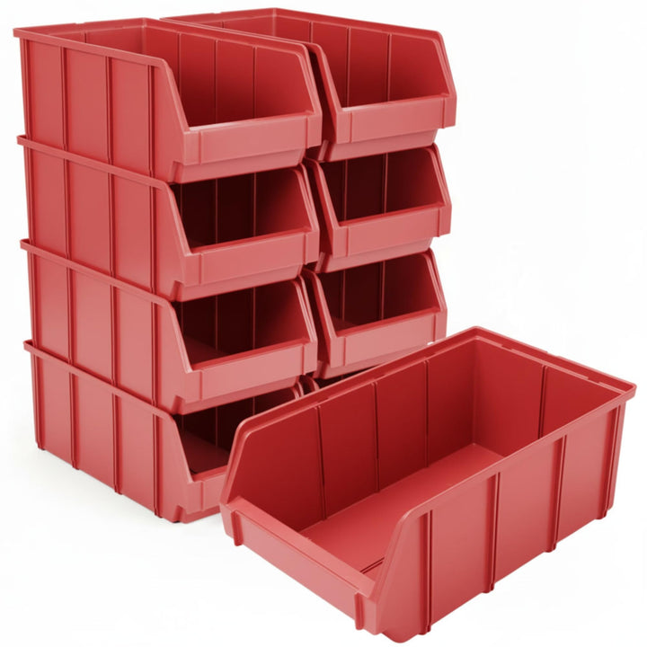 RODOPI 9er Set Stapelboxen, Grösse XL | Sichtlagerkästen 489x304x185mm | Robuste Lagerboxen für Werk