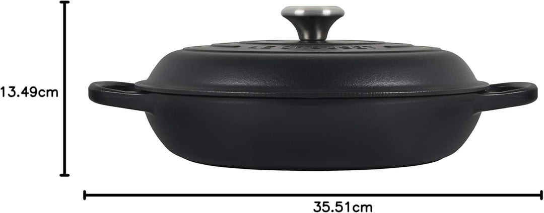 LE CREUSET Kochtopf, Gusseisen, Schwarz Matt, 30 cm, Schwarz Matt