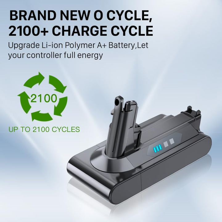V10 Akku für Dyson V10 Serie, 8000mAh Neues Upgrade Hochkapazitäts Ersatzakku für Dyson v10 Tier/Abs