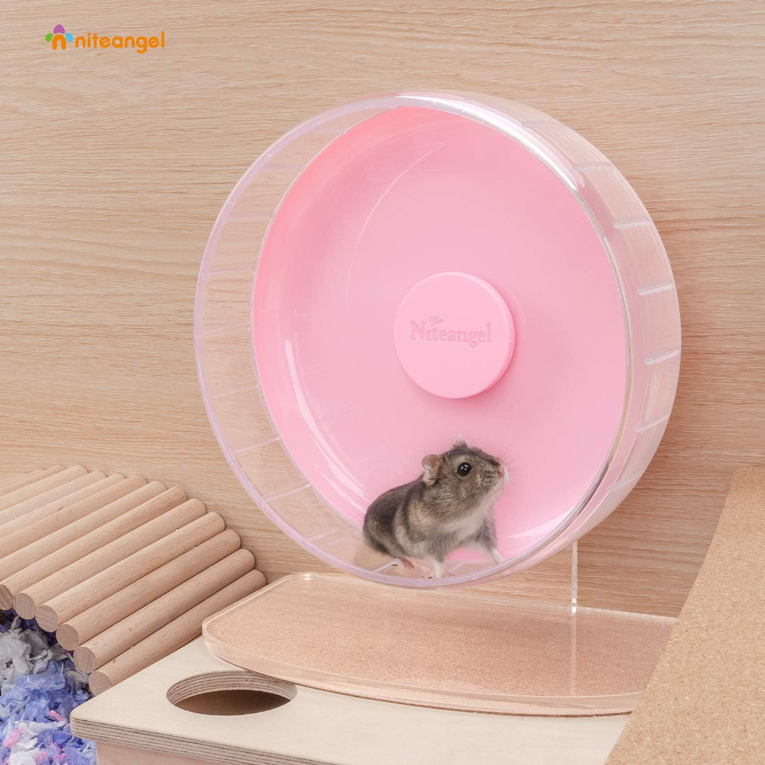 Niteangel Superleise Hamster-Trainingsrad: Leises Spinner Laufrad Mit Verstellbarem Ständer für Renn