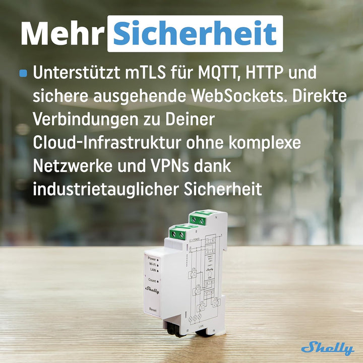 Shelly Pro 3EM (120A) | WLan & Bluetooth Smart Energy Monitoring 3-Phasen-Relaisschalter | Hausautom