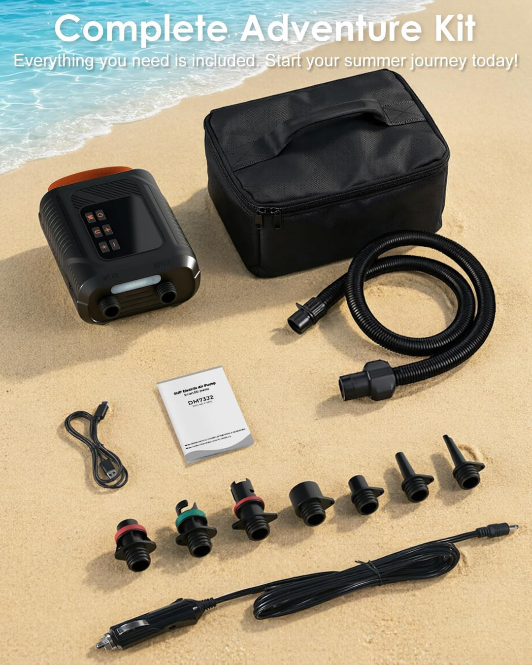 Mojimdo 2026 Premium Elektrische SUP Pumpe - 20 PSI mit Grossem Digitaldisplay & LED-Licht, 5 Modi +