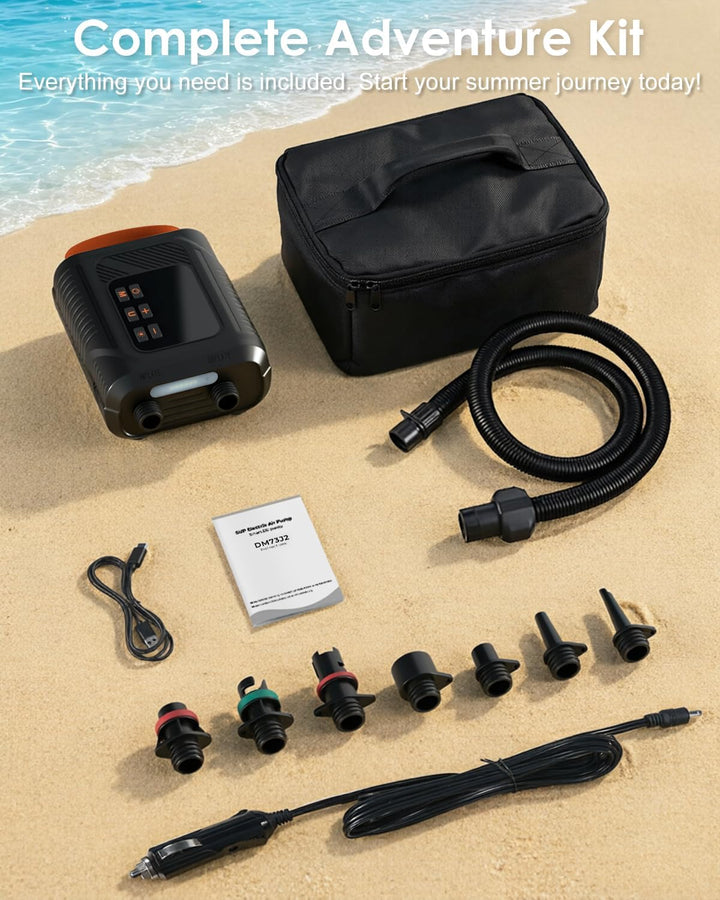 Mojimdo 2026 Premium Elektrische SUP Pumpe - 20 PSI mit Grossem Digitaldisplay & LED-Licht, 5 Modi +
