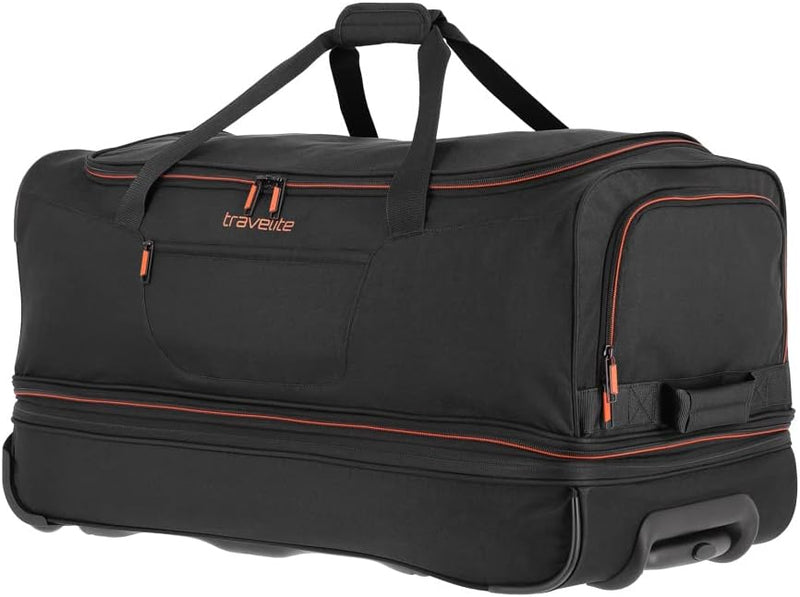travelite 2-Rad Trolley Reisetasche Gr. L mit Dehnfalte, Gepäck Serie BASICS: Weichgepäck Reisetasch