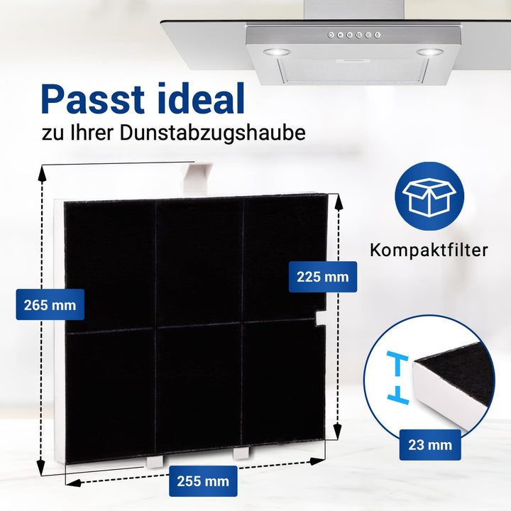 VIOKS Kohlefilter Dunstabzugshaube 255x225x23mm Ersatz für Balay 00361047 361047 FKS170BSH DHZ5136 L