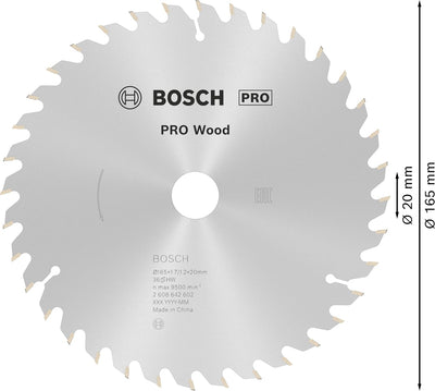 Bosch 1x PRO Wood Kreissägeblatt für Akku-Handkreissägen (für Weichholz, Hartholz, Ø mm, Professiona