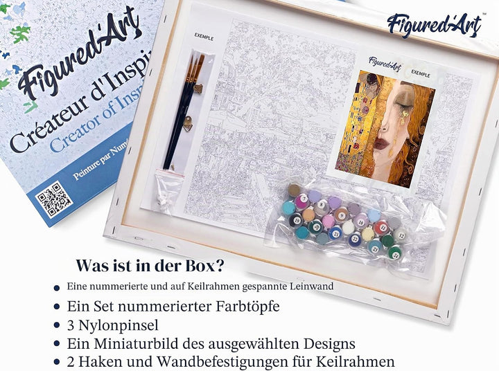 Figured'Art Malen Nach Zahlen Erwachsene Mit Rahmen Gustav Klimt - Paint by Numbers Basteln DIY Bast