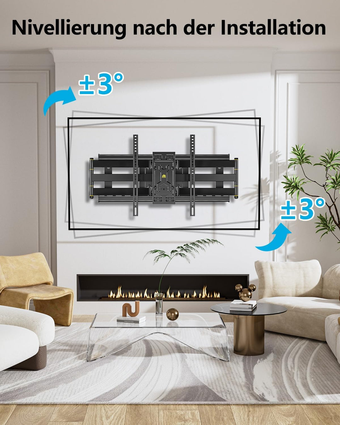 FORGING Mount TV Wandhalterung Halterung mit 6 Starker Arme Schwenkbare Neigbare Vollbewegung Doppel