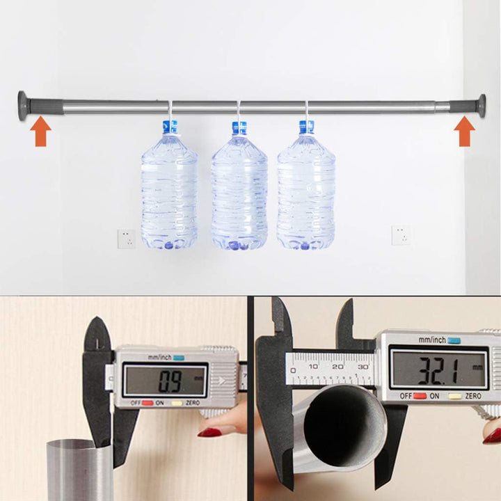 Teleskopstange Ohne Bohren, 378-430cm Ausziehbare Edelstahl Duschvorhangstange für Grosse Fenster/Du