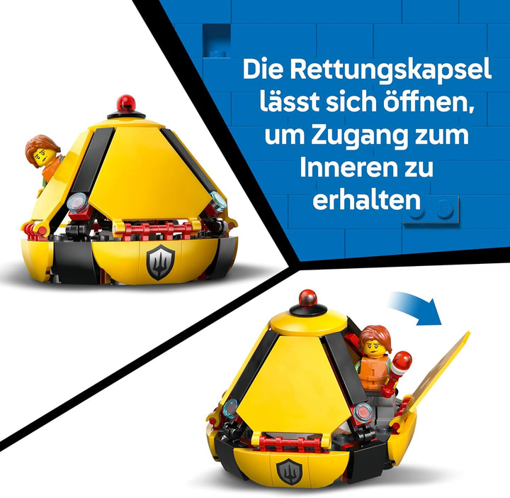 LEGO City Hubschrauber der Küstenwache - Spielzeug Einsatzfahrzeug - Modellbau mit Schiebetüren, Win