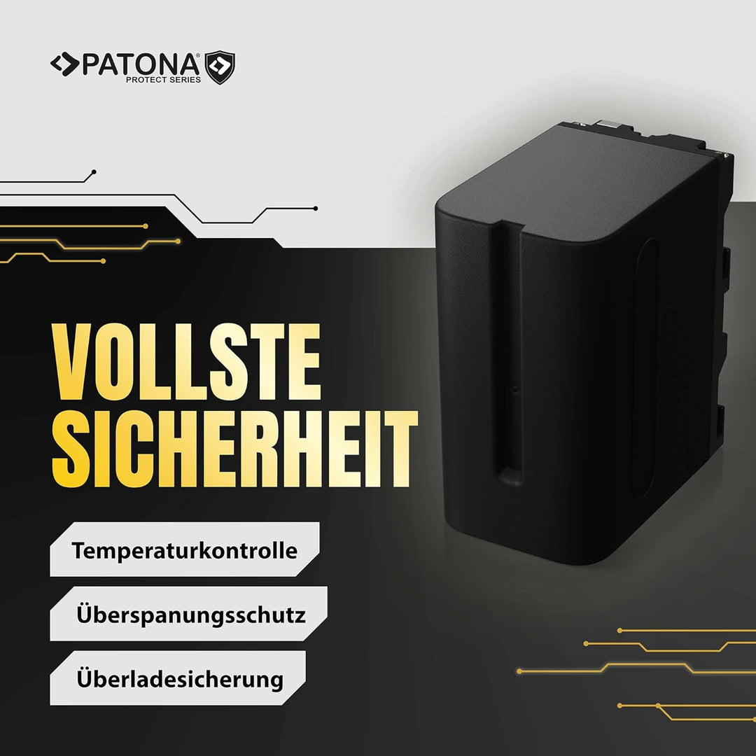 PATONA 2X Protect V1 Akku NP-F970 Kompatibel mit Sony NP-F960 NP-F950 NP-F930