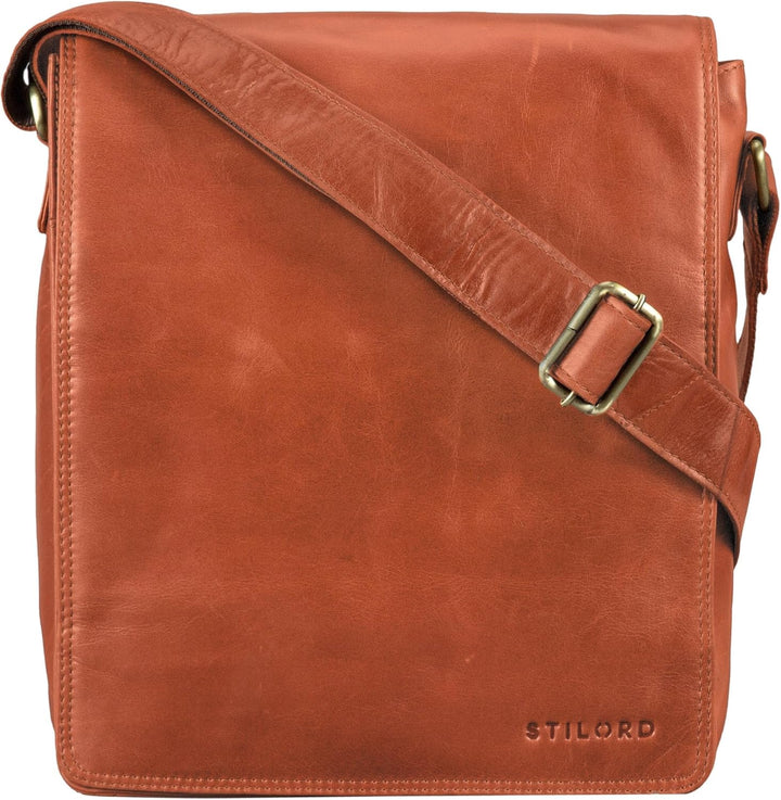 STILORD Lars Vintage Umhängetasche Leder Herren Hochformat für 13,3 Zoll Tablet MacBooks und iPad Sc