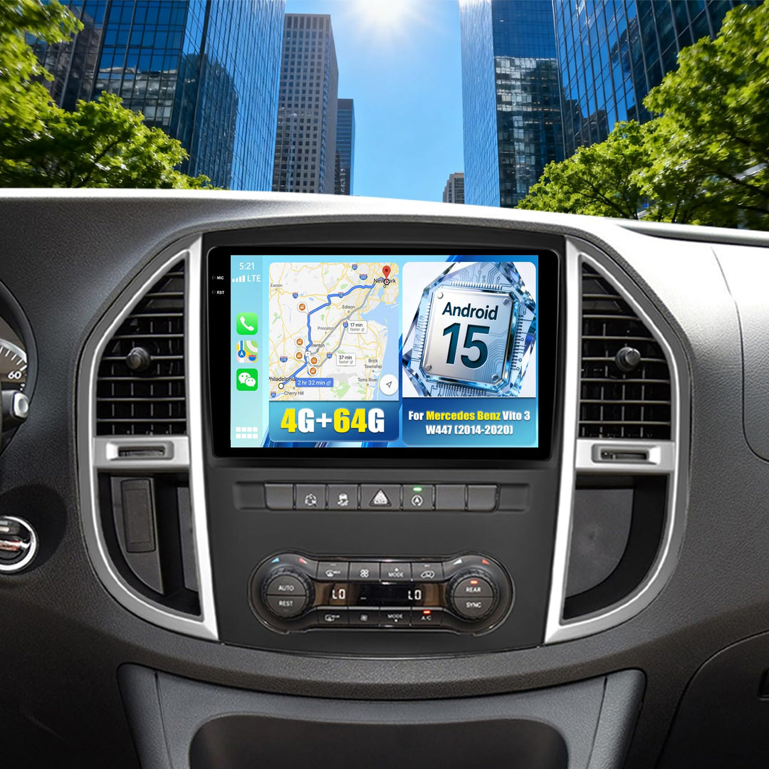 CAMECHO 4G+64G Android 15 Autoradio für Mercedes Benz Vito 3 W447 (2014-2020) mit Navi Carplay Andro