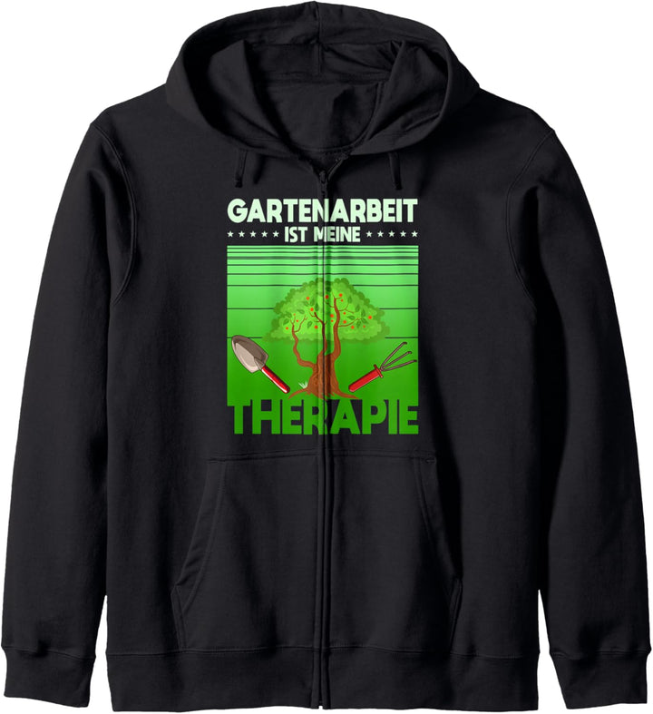 Gartenarbeit ist meine Therapie, Lustiges Gärtner Motiv Kapuzenjacke