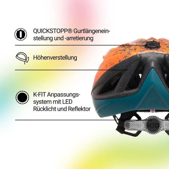Street Jr Pro Kinder- und Jugend-Fahrradhelm mit LED Rücklicht, 300g, Made in Germany, Maxshell-Tech