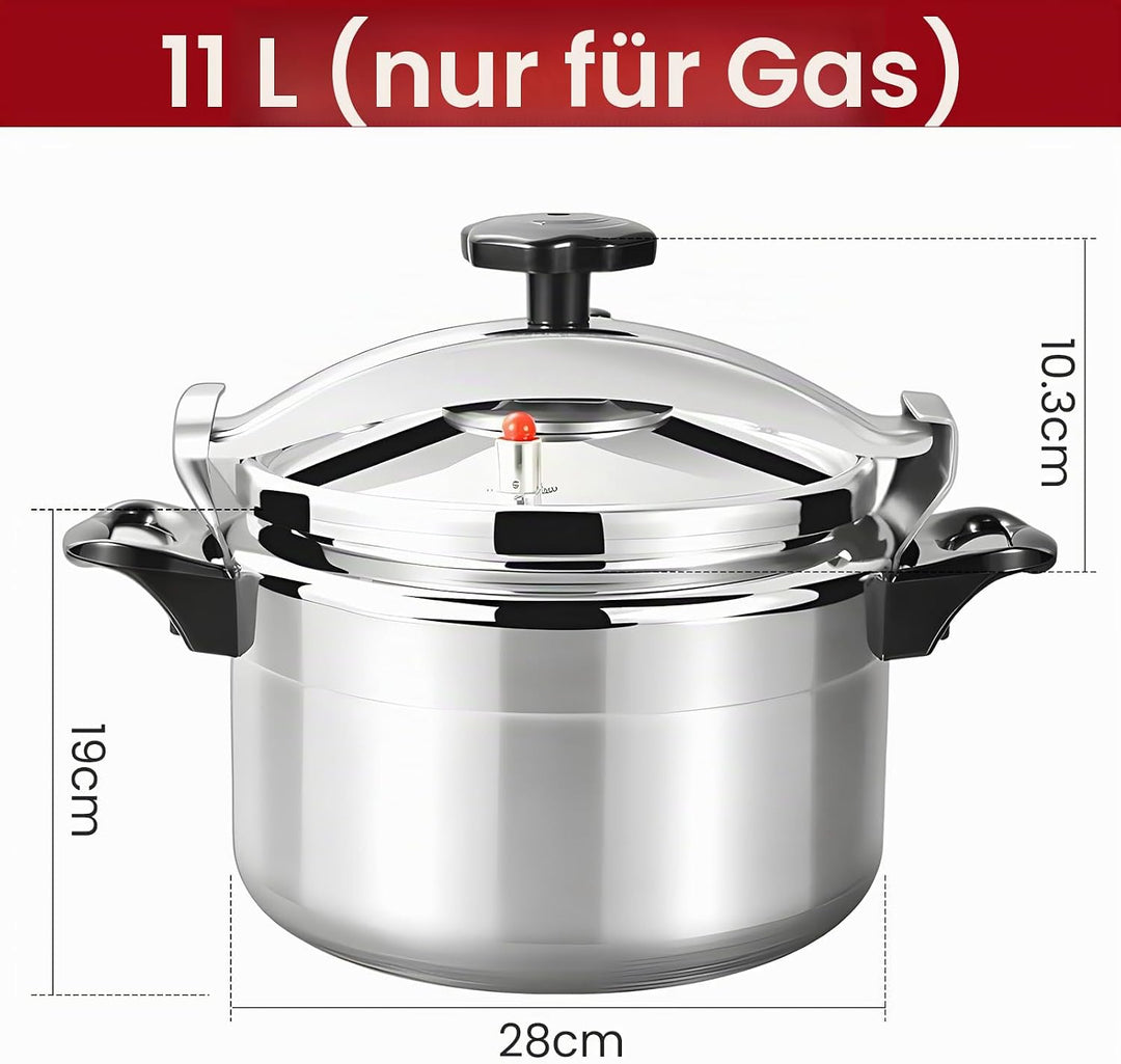 Professioneller Schnellkochtopf 3L/7L/9L/11L/15L, Aluminium mit sicherem Verriegelungsdeckelsystem,