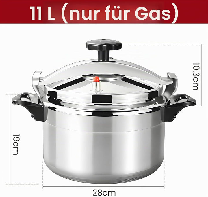 Professioneller Schnellkochtopf 3L/7L/9L/11L/15L, Aluminium mit sicherem Verriegelungsdeckelsystem,