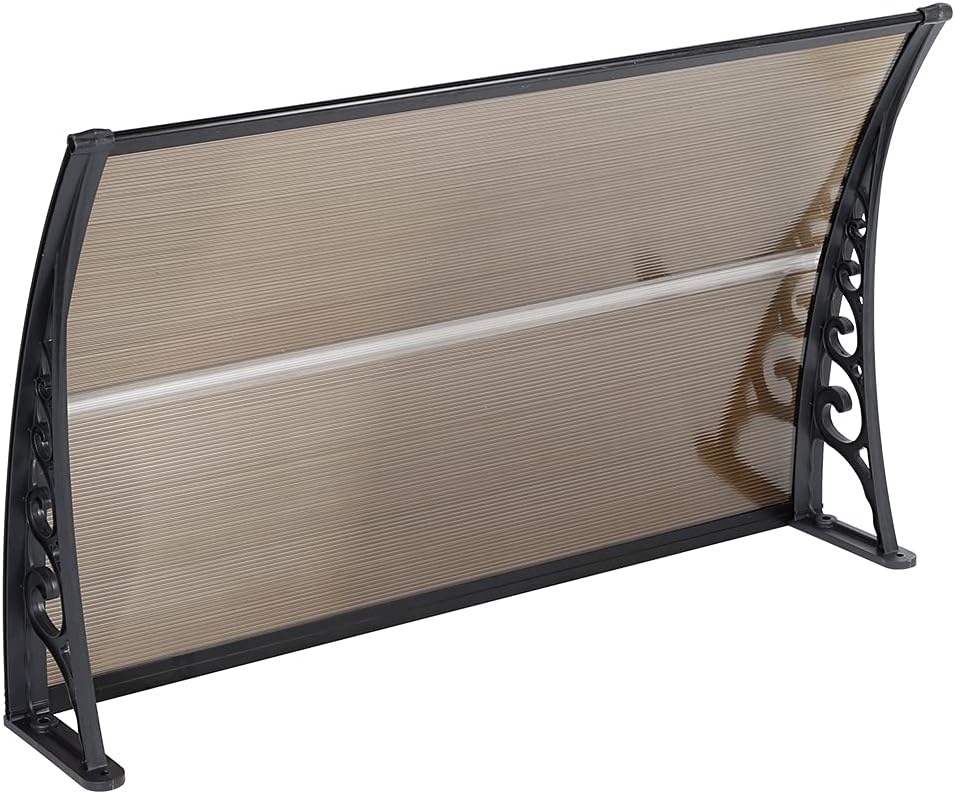 Vordach für Haustür, Überdachung Haustür aus Aluminium und Kompletten Polycarbonat-Hohlkammerplatte,
