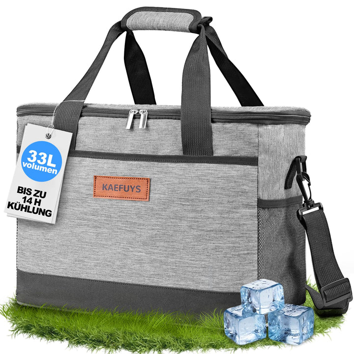 Kühltasche 30L+14h Kühlung Thermoisoliert Tragbar Faltbar Wasserdicht Gross Picknicktasche für Einka