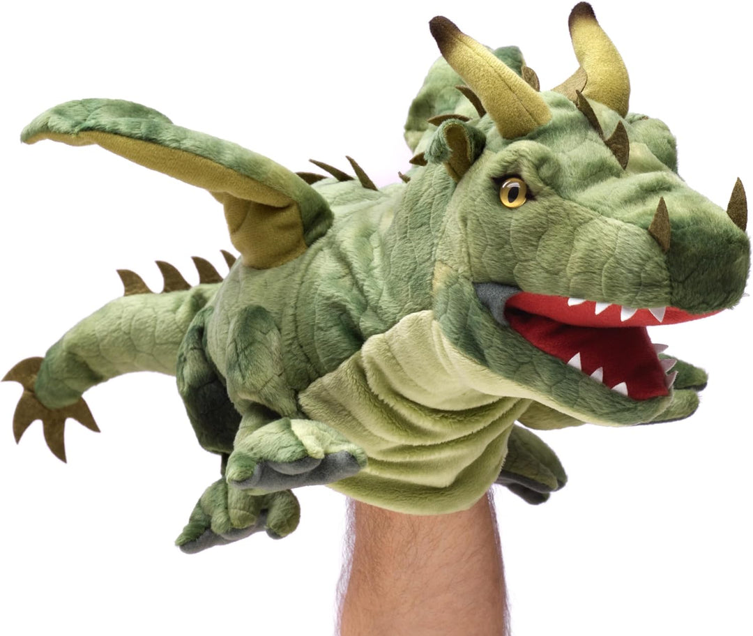 Uni-Toys - Handpuppe Drache (grün) - 49 cm (Länge) - Plüschtier, Kuscheltier Drache (Grün), 49 Cm, D