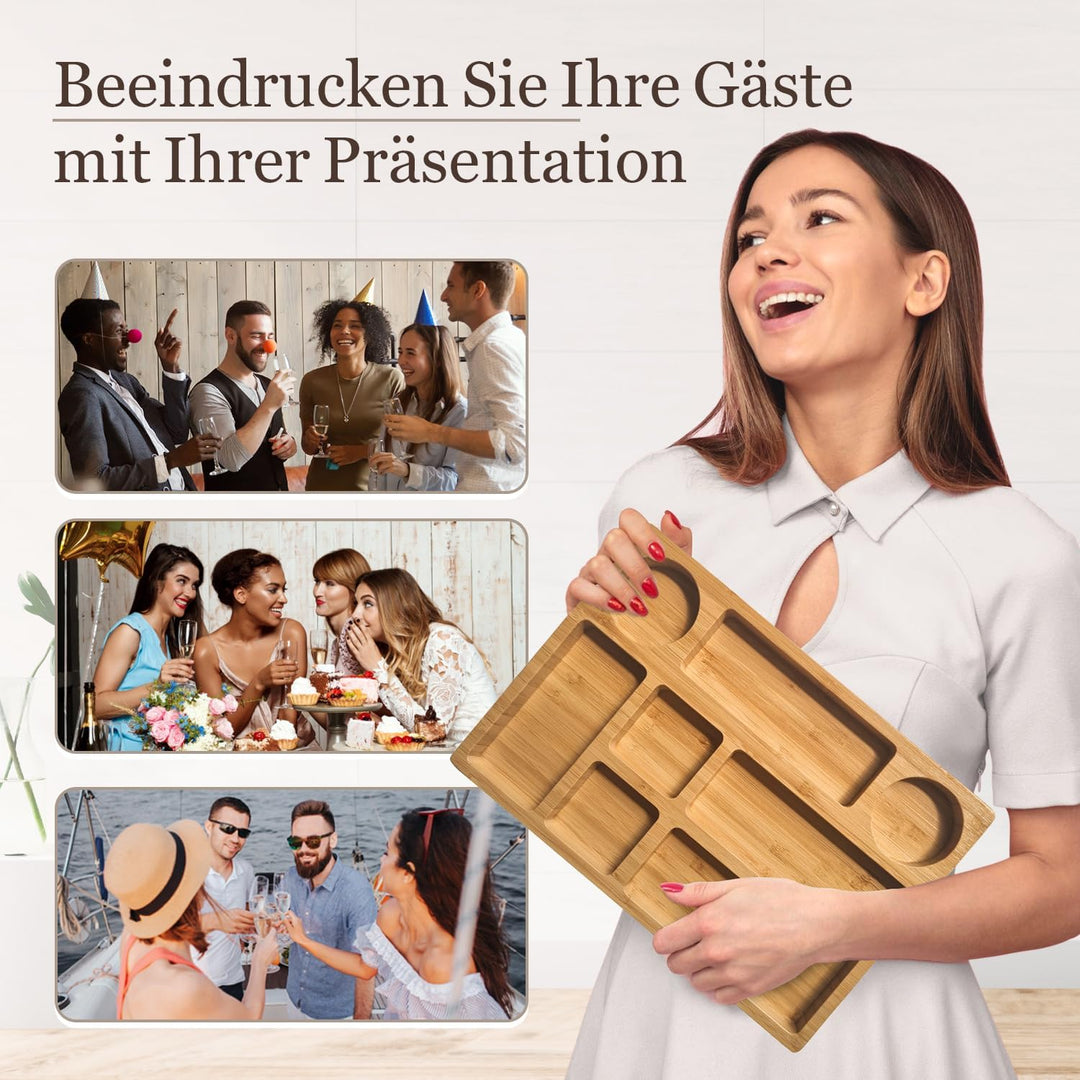 Lukata Snackbrett – Kleines Wurstbrett für Snacks, Käse und Vorspeisen – langlebige Servierplatte au