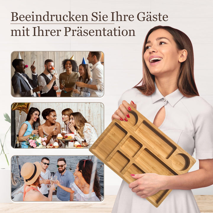Lukata Snackbrett – Kleines Wurstbrett für Snacks, Käse und Vorspeisen – langlebige Servierplatte au