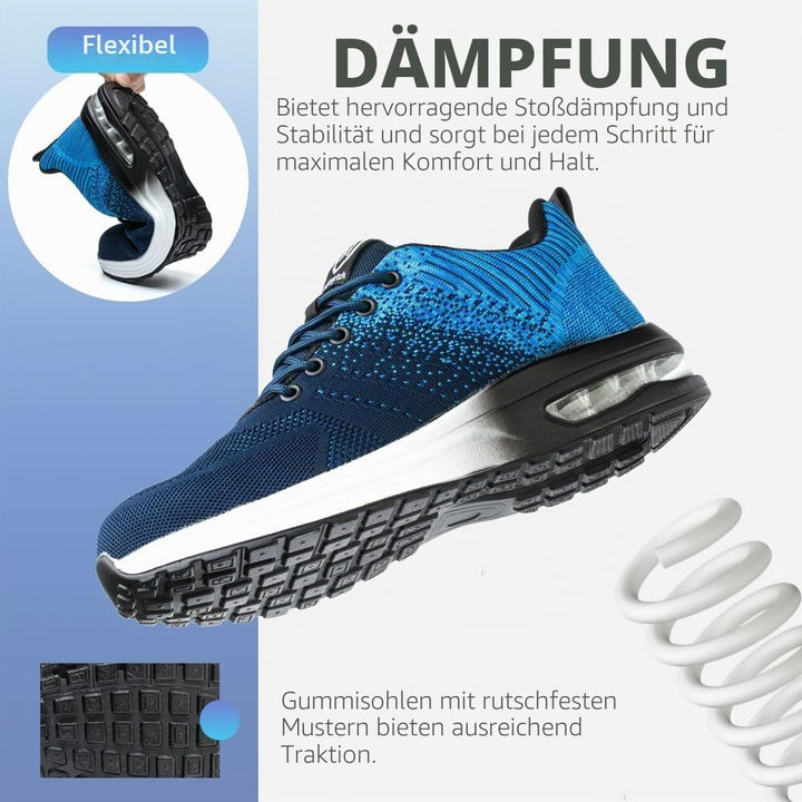 Nasogetch Sicherheitsschuhe Damen Herren Stahlkappenschuhe Arbeitsschuhe Sportlich Atmungsaktiv 37 E