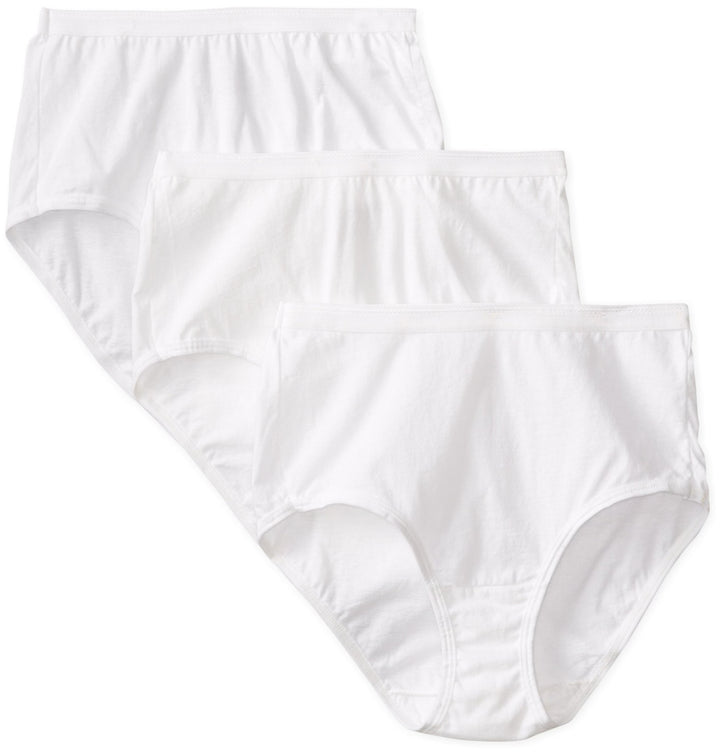 Fruit of the Loom Damen-Slips, Baumwolle, 3er-Pack, Weiss