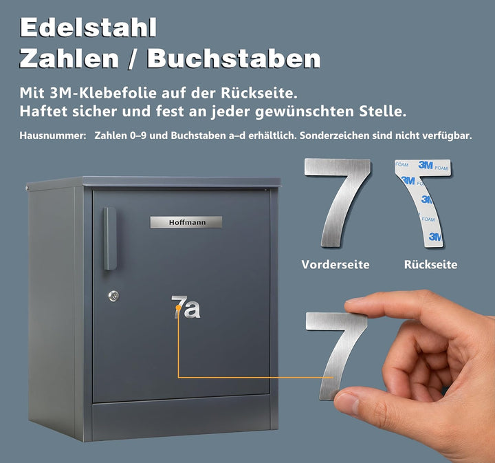 Zedelmaier Paketbox, Grosses Paketfach in Anthrazit zur Wandmontage, Personalisierte Paketbox für Dr