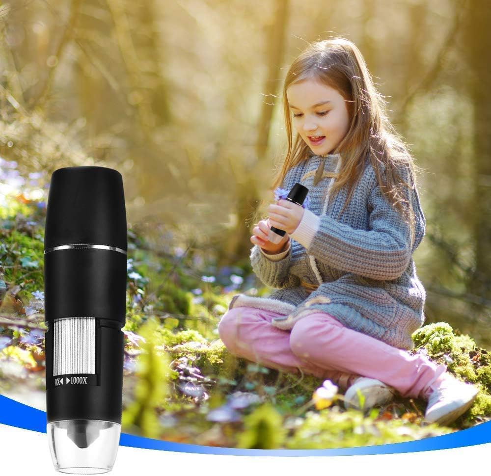 WiFi mikroskop,XVZ 50X bis 1000x Digital Mikroskoplupe, Mini-Taschen-Handmikroskopkamera mit Lichtko