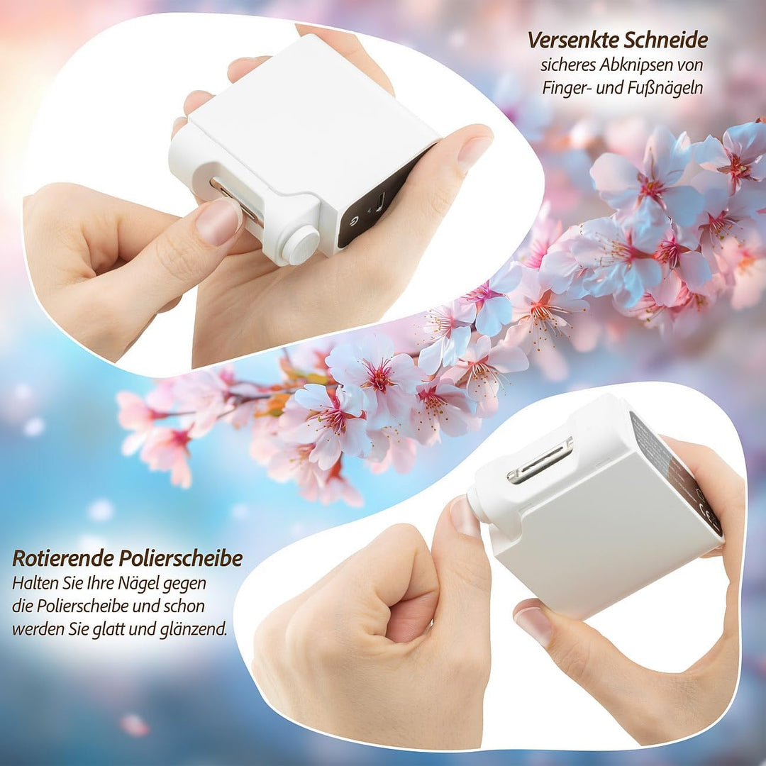 Sichler Beauty Baby-Nagelknipser: 2er-Set elektrische 2in1-Akku-Nagelknipser & -polierer für Erwachs
